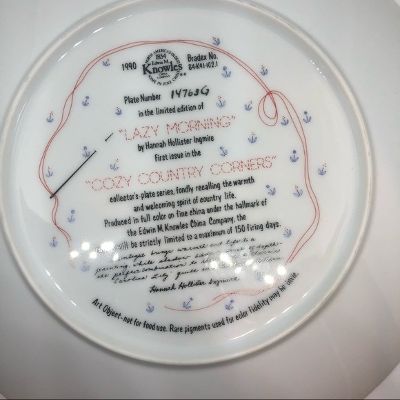 Edwin Knowles Lazy Morning Cat Plate - Picture 7 of 10